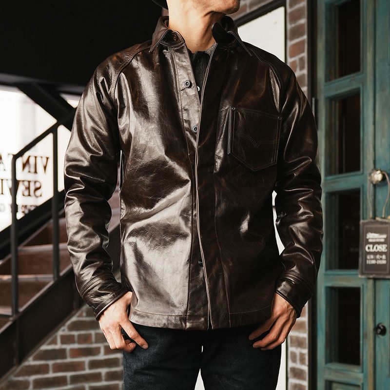 7648A[40s LEATHER SHIRT] | デラックスウエア公式オンラインストア