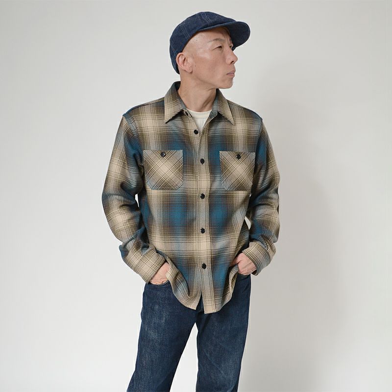 【完売品】デラックスウエア ヘビーネルシャツHV-54 HV-54[BLUE OMBRE SHIRT] | デラックスウエア公式オンラインストア