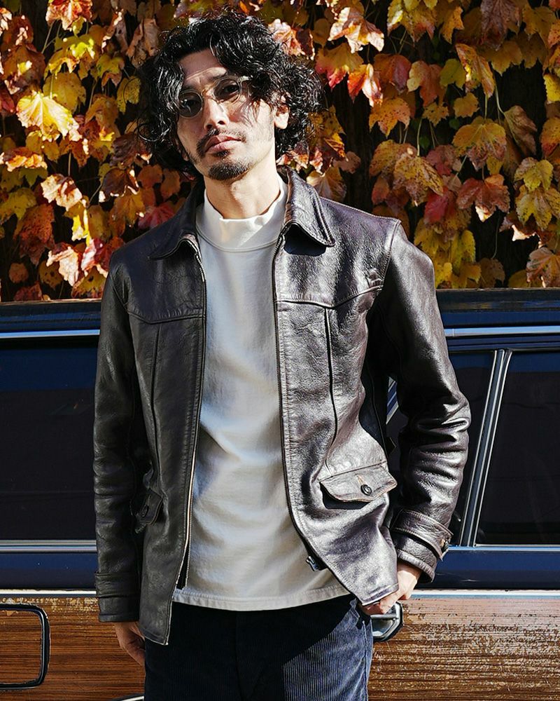 00s archive leatherjaket 細身 ギミック ダークウェア 00s archive NO ID. leather gimmick coat 【公式通販】