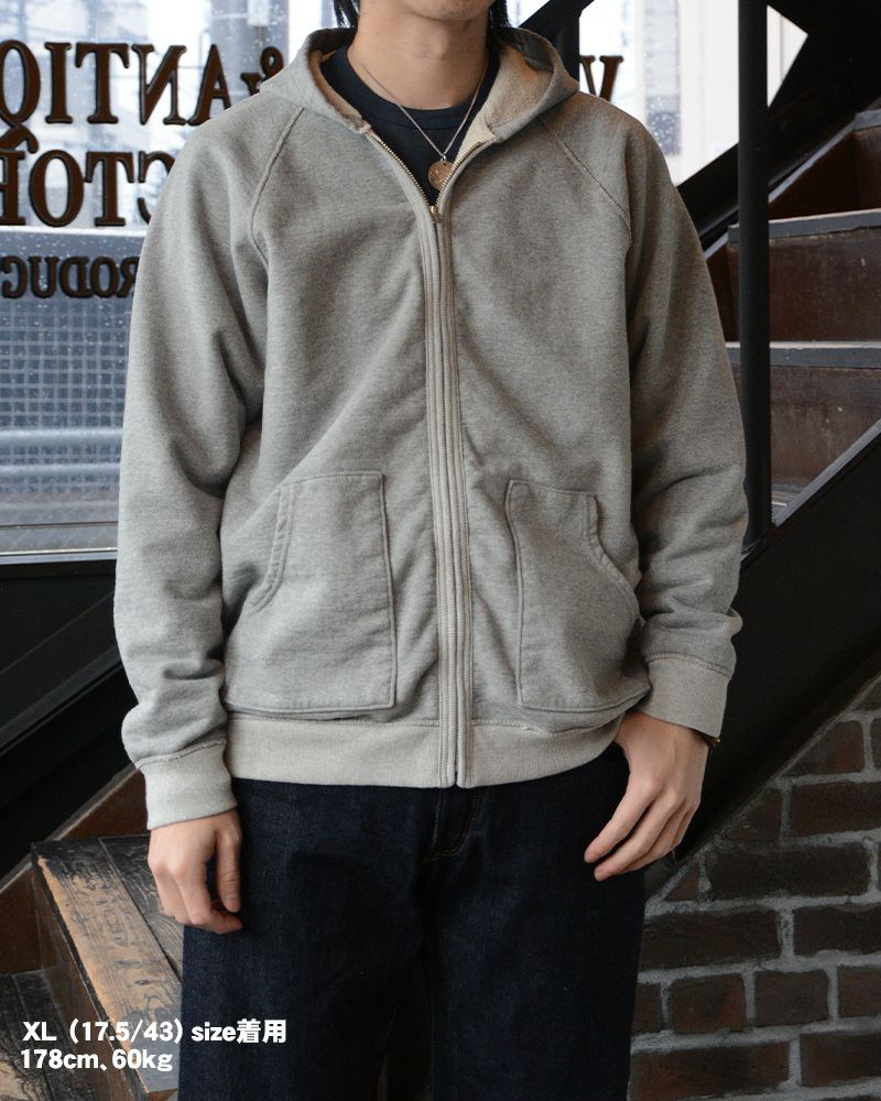 Deluxe WEARグレー ジップアップパーカー　杢グレー美品 SRZ-00[FULL-ZIP LIGHT PARKER] | デラックスウエア公式オンラインストア